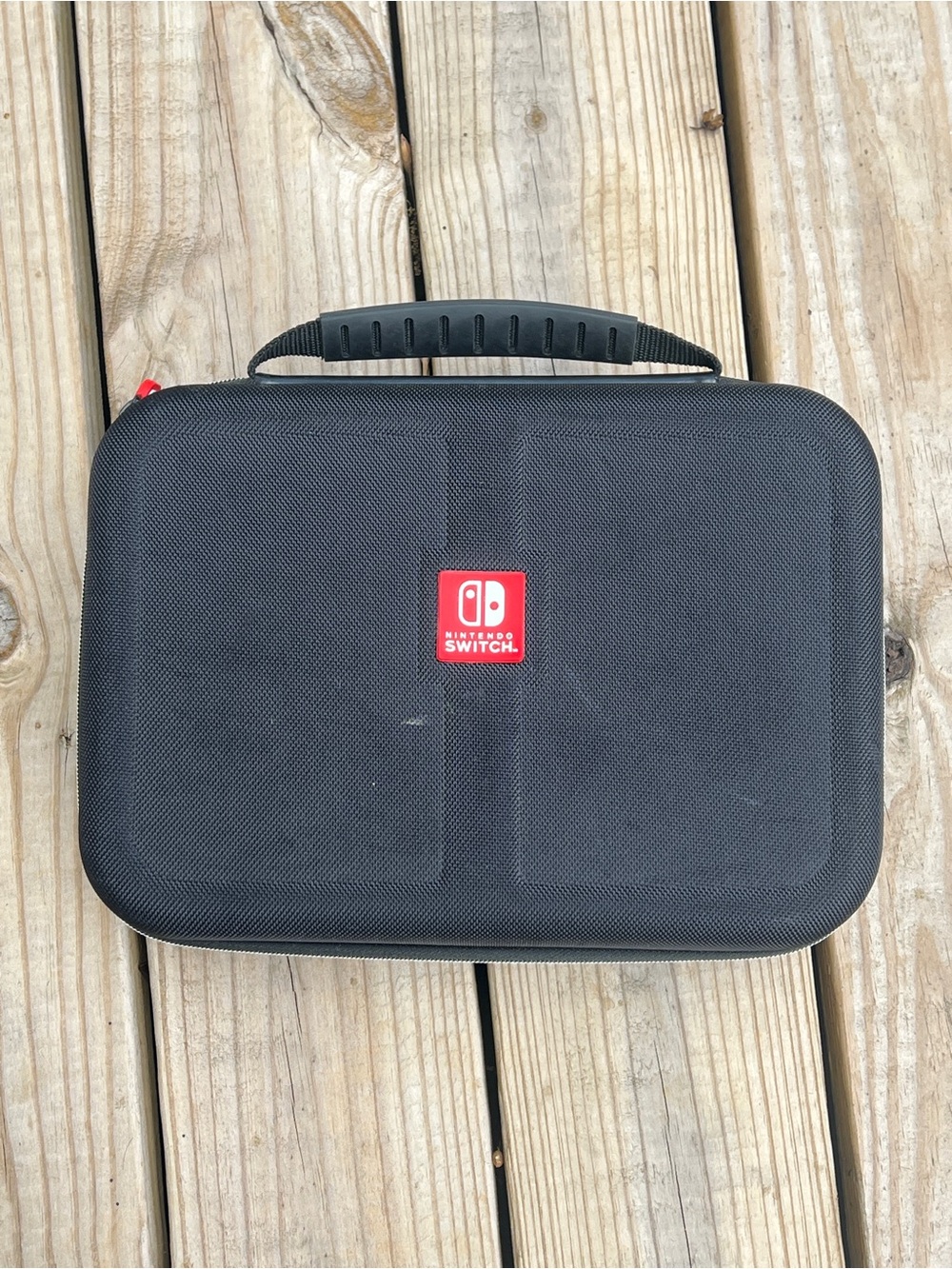 Nintendo Black Carry Case with Red Zipper Accent